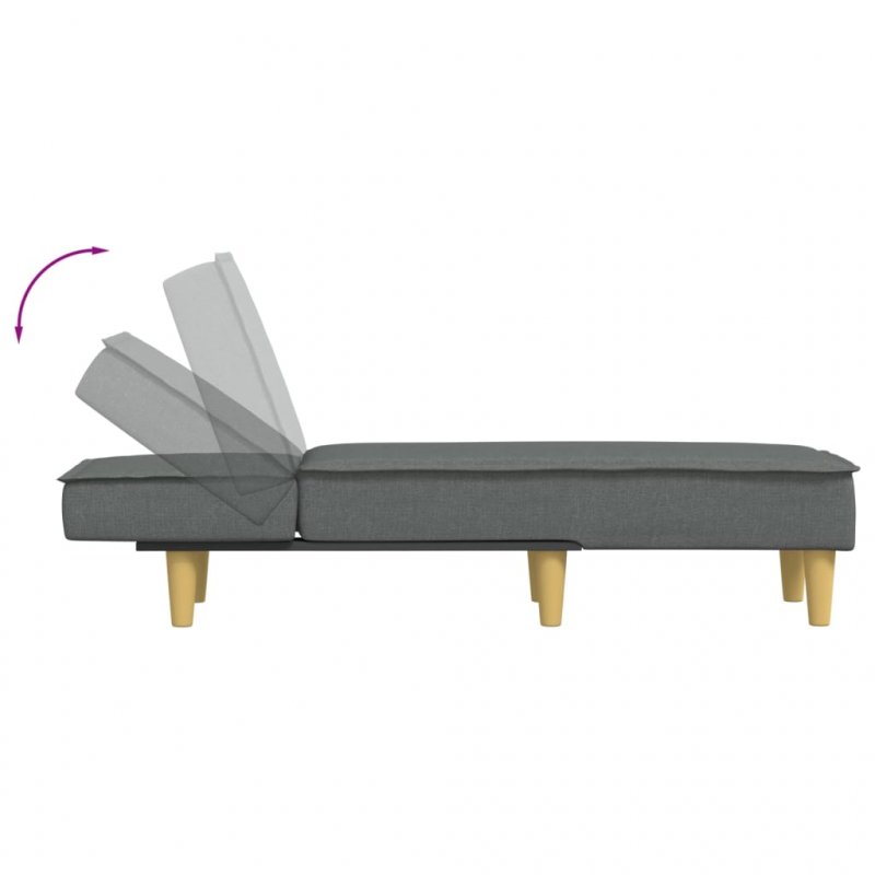 Chaiselongue Dunkelgrau Stoff