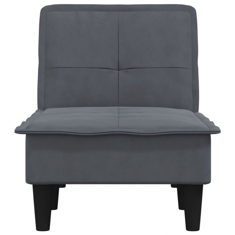 Chaiselongue Dunkelgrau Samt