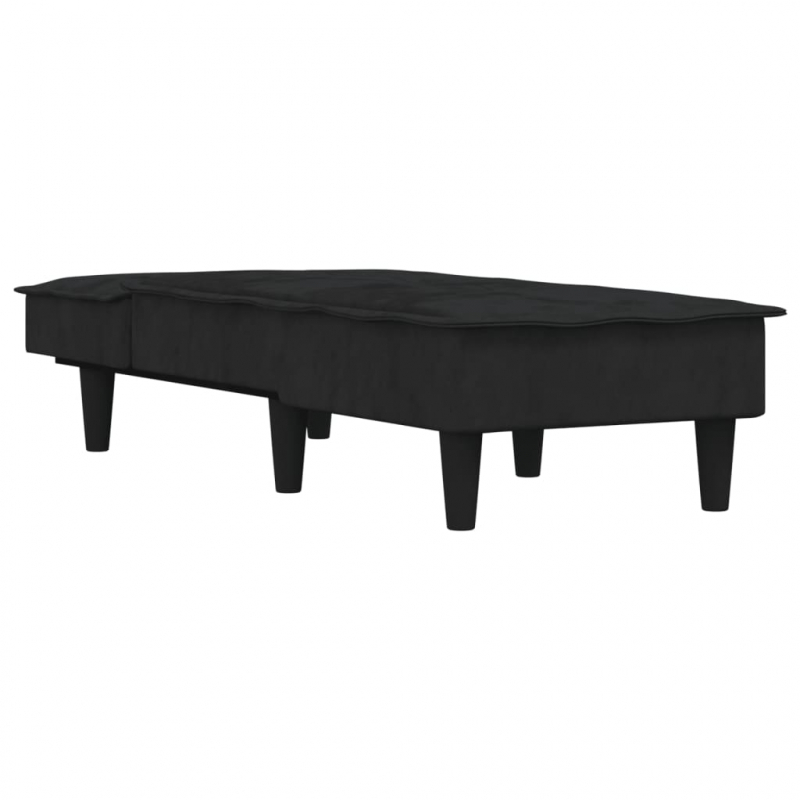 Chaiselongue Schwarz Samt