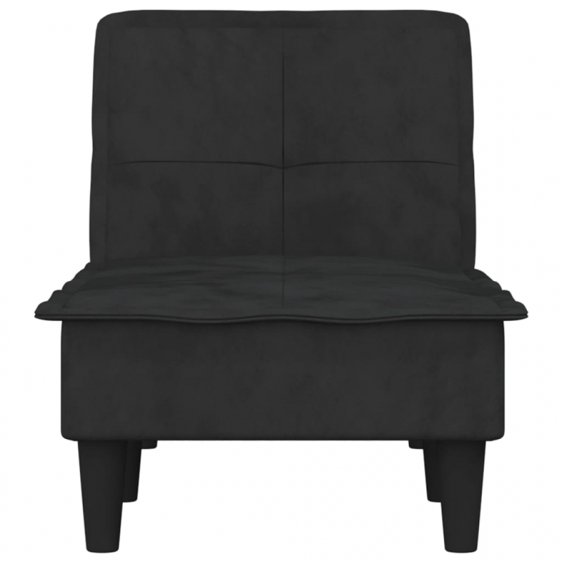 Chaiselongue Schwarz Samt