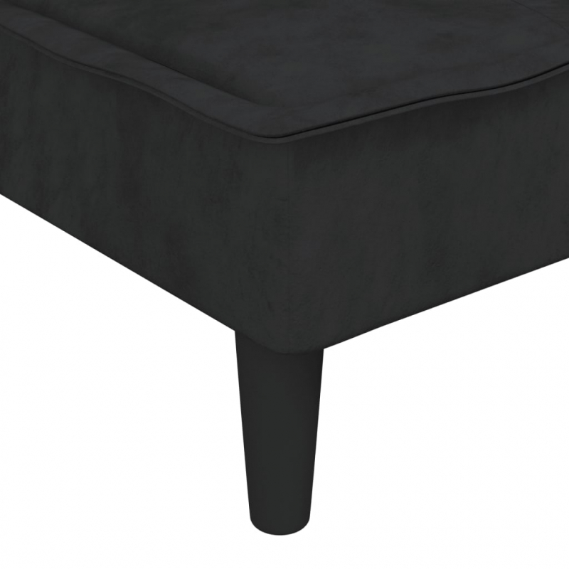 Chaiselongue Schwarz Samt