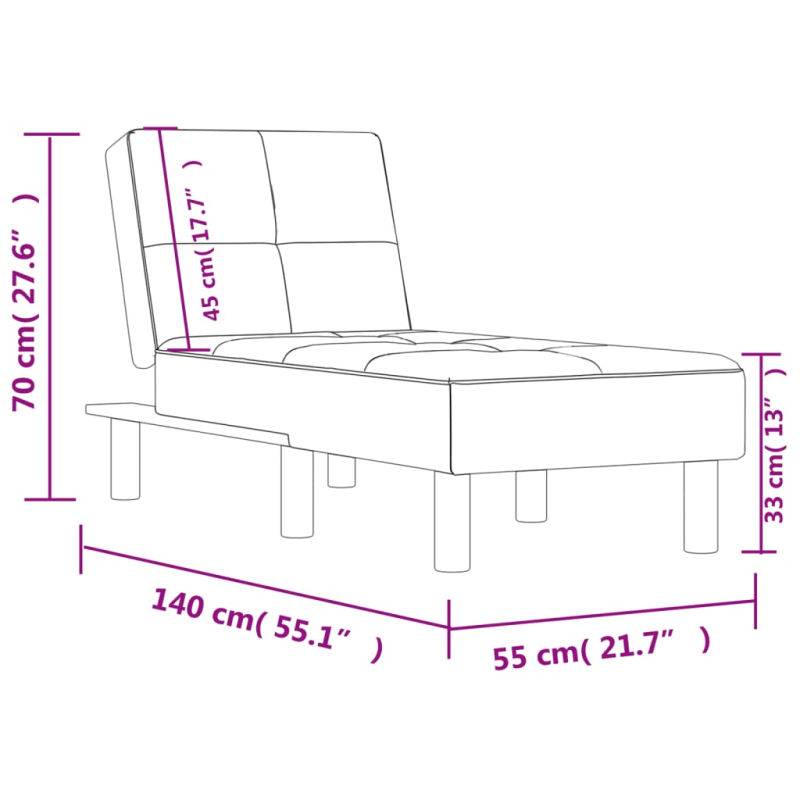 Chaiselongue Creme Kunstleder