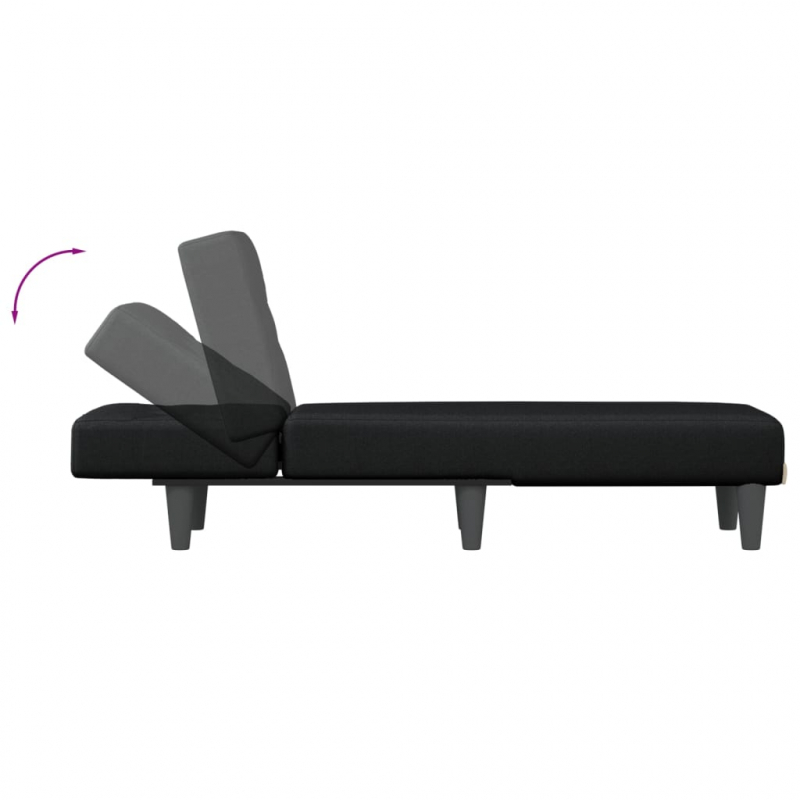 Chaiselongue Schwarz Stoff