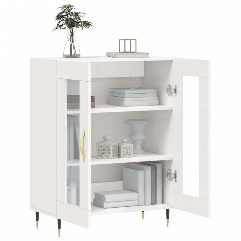 Sideboard Hochglanz-Weiß 69,5x34x90 cm Holzwerkstoff