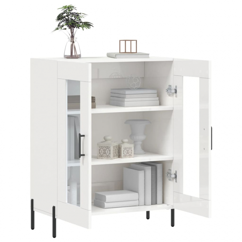 Sideboard Hochglanz-Weiß 69,5x34x90 cm Holzwerkstoff