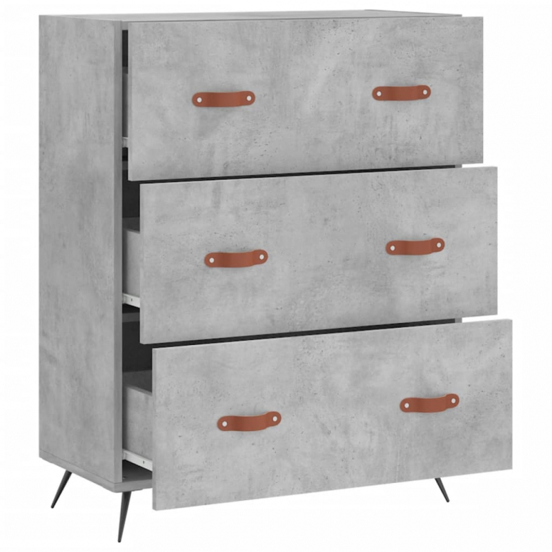 Kommode Betongrau 69,5x34x90 cm Holzwerkstoff
