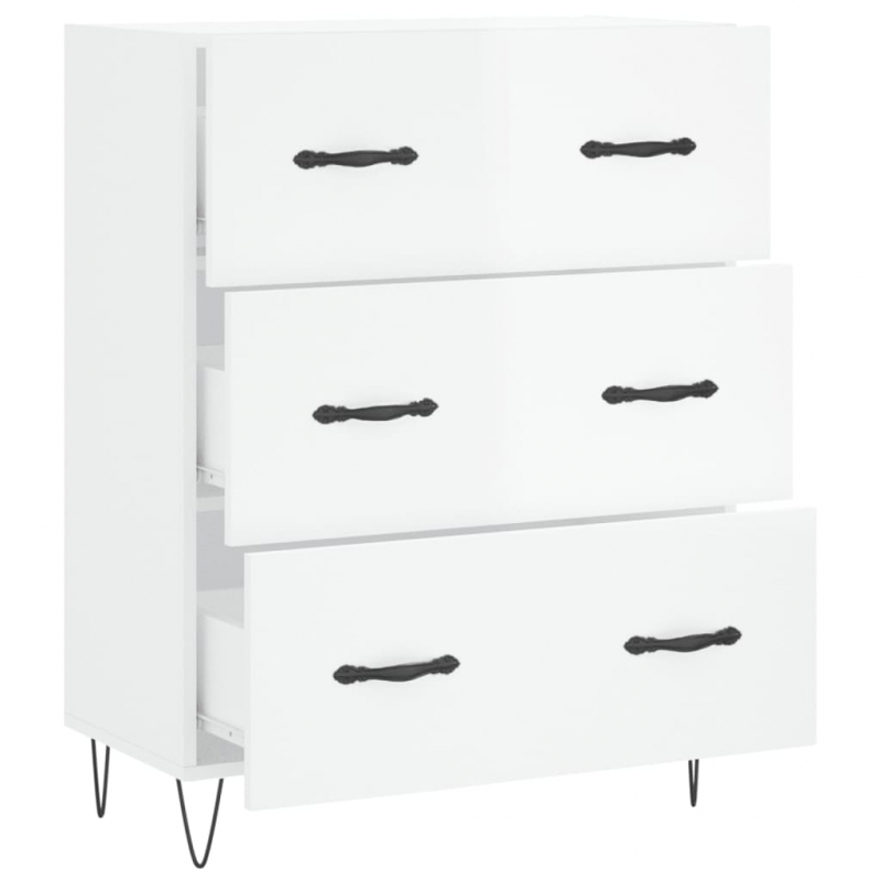 Sideboard Hochglanz-Weiß 69,5x34x90 cm Holzwerkstoff
