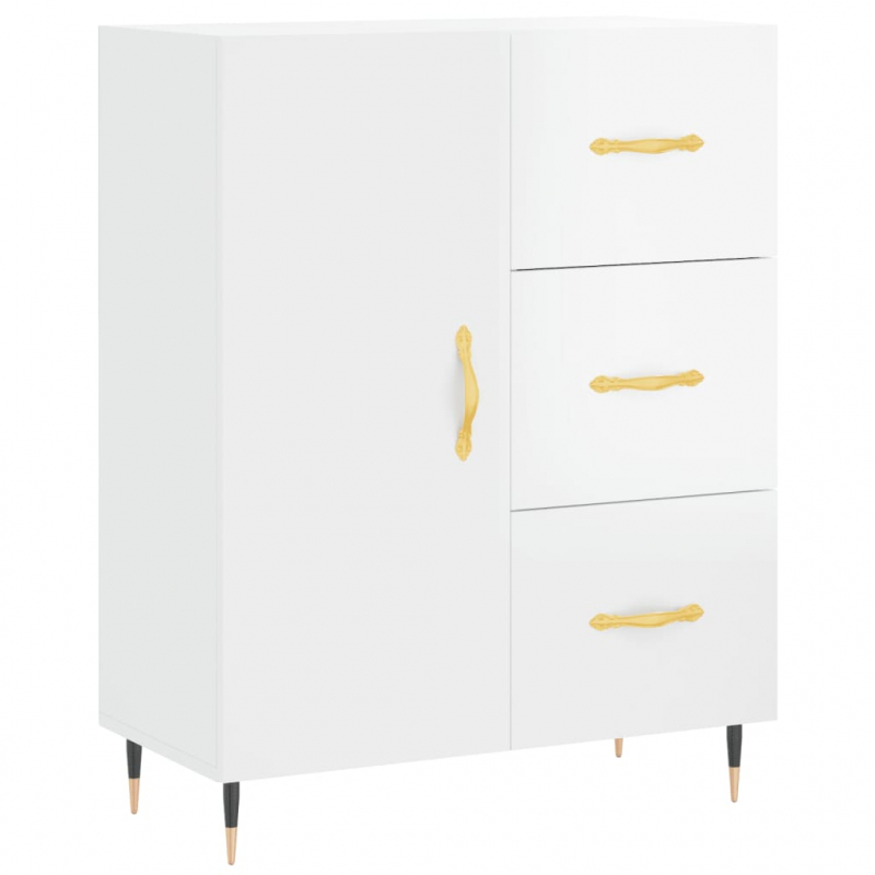 Sideboard Hochglanz-Weiß 69,5x34x90 cm Holzwerkstoff