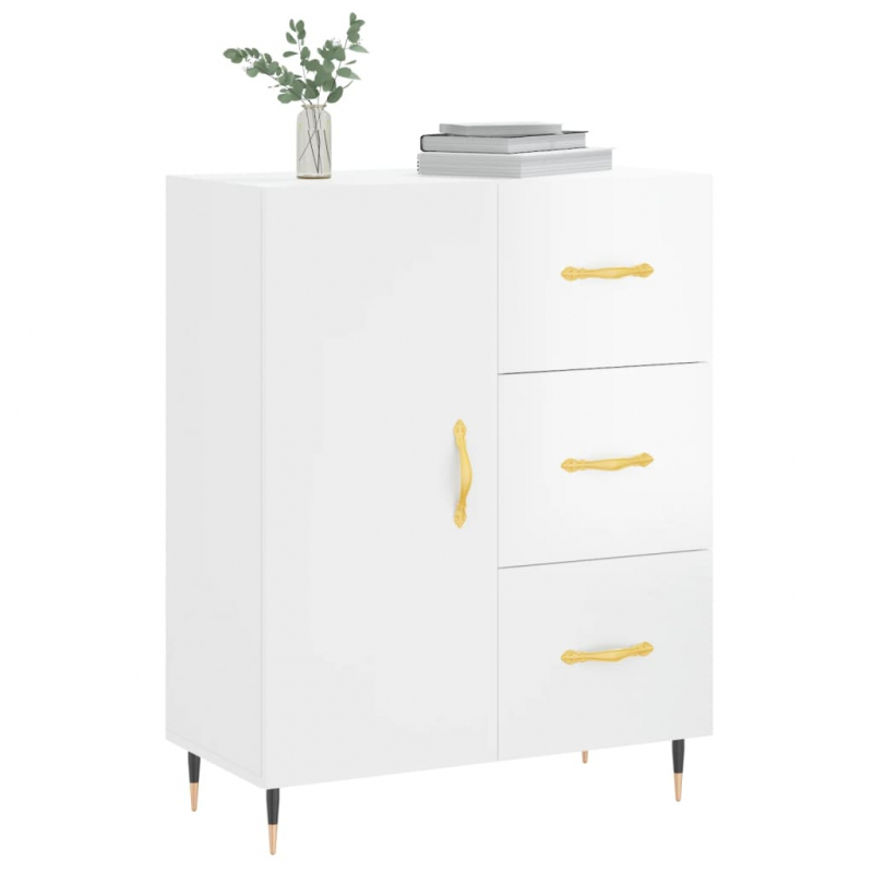 Sideboard Hochglanz-Weiß 69,5x34x90 cm Holzwerkstoff
