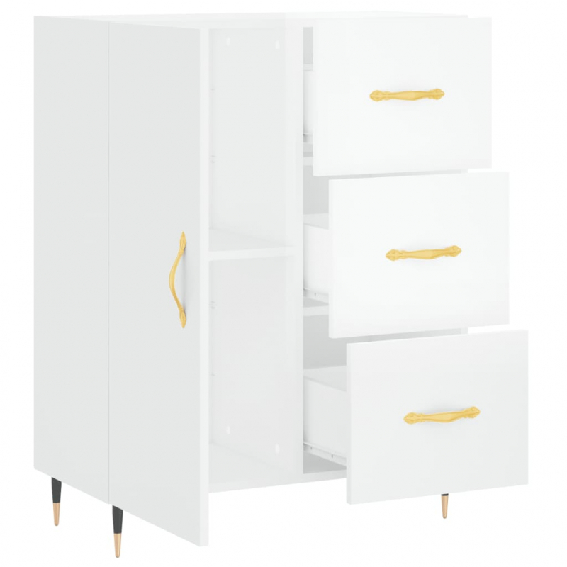 Sideboard Hochglanz-Weiß 69,5x34x90 cm Holzwerkstoff