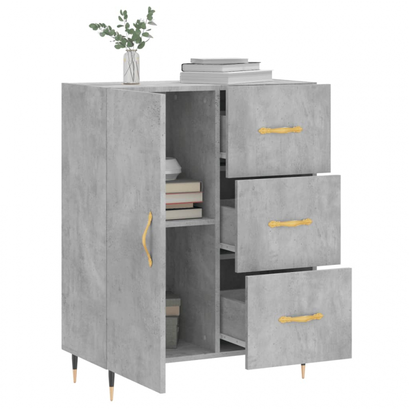 Sideboard Betongrau 69,5x34x90 cm Holzwerkstoff
