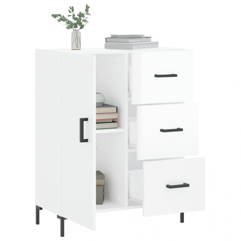 Sideboard Hochglanz-Weiß 69,5x34x90 cm Holzwerkstoff