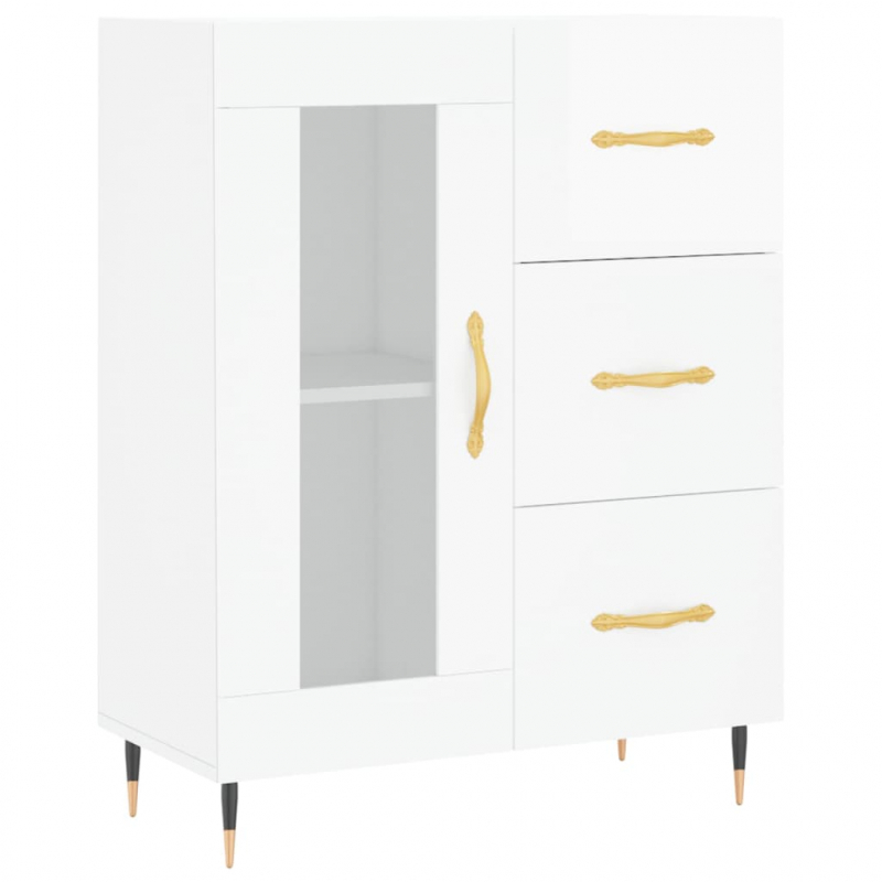 Sideboard Hochglanz-Weiß 69,5x34x90 cm Holzwerkstoff