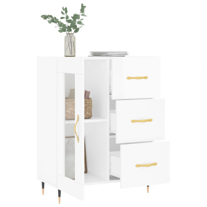 Sideboard Hochglanz-Weiß 69,5x34x90 cm Holzwerkstoff