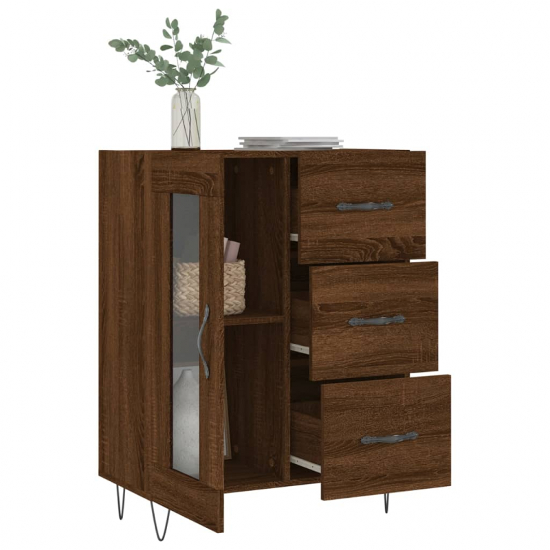 Sideboard Braun Eichen-Optik 69,5x34x90 cm Holzwerkstoff