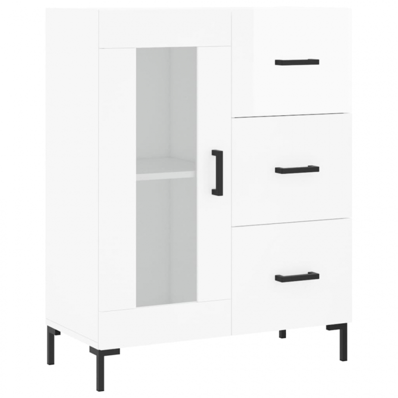 Sideboard Hochglanz-Weiß 69,5x34x90 cm Holzwerkstoff