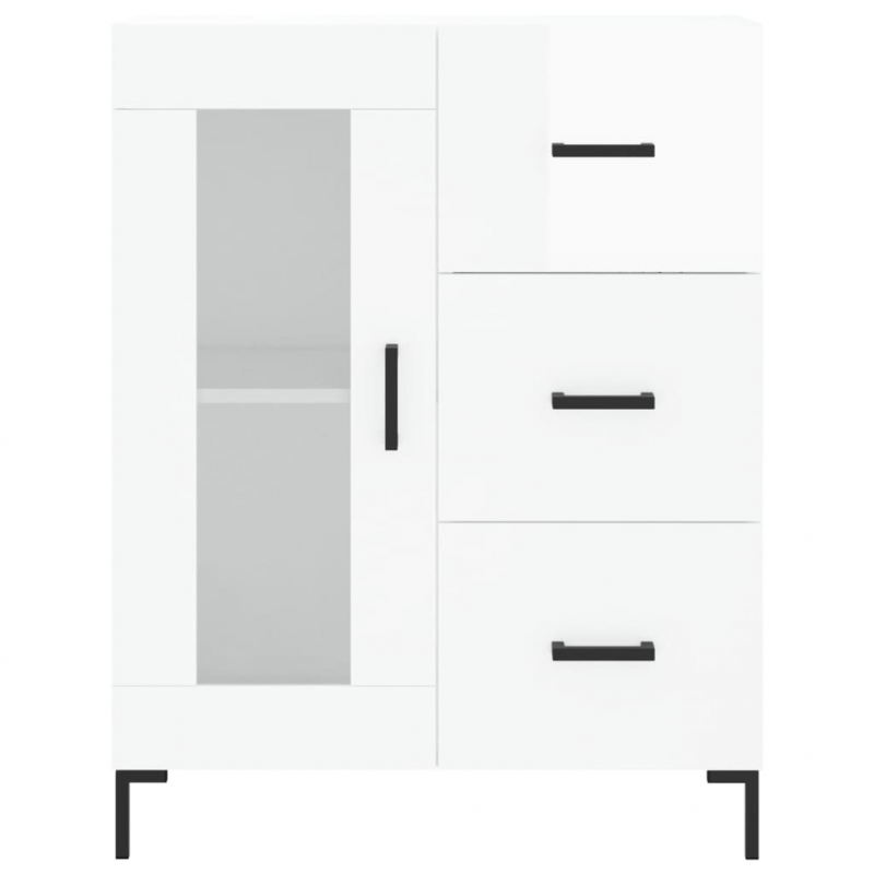 Sideboard Hochglanz-Weiß 69,5x34x90 cm Holzwerkstoff