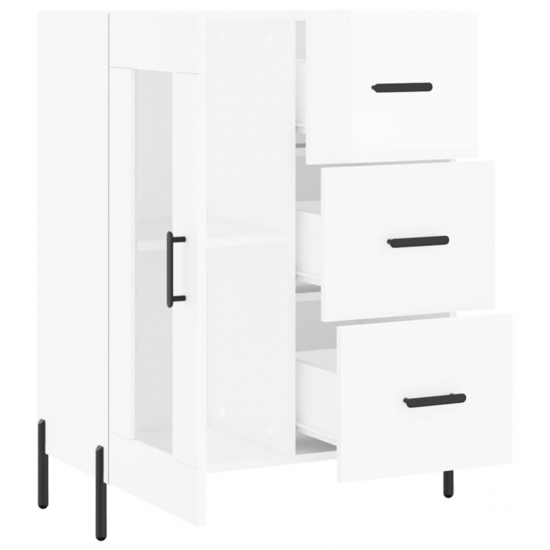 Sideboard Hochglanz-Weiß 69,5x34x90 cm Holzwerkstoff
