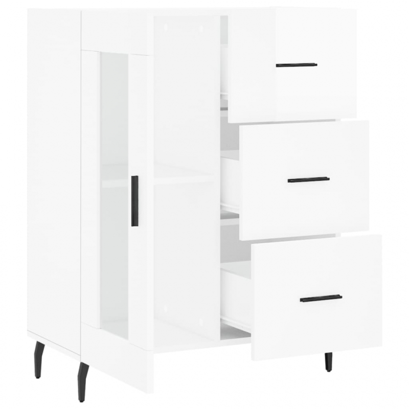 Sideboard Hochglanz-Weiß 69,5x34x90 cm Holzwerkstoff