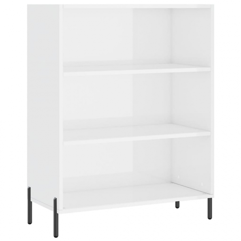 Regalschrank Hochglanz-Weiß 69,5x32,5x90 cm Holzwerkstoff