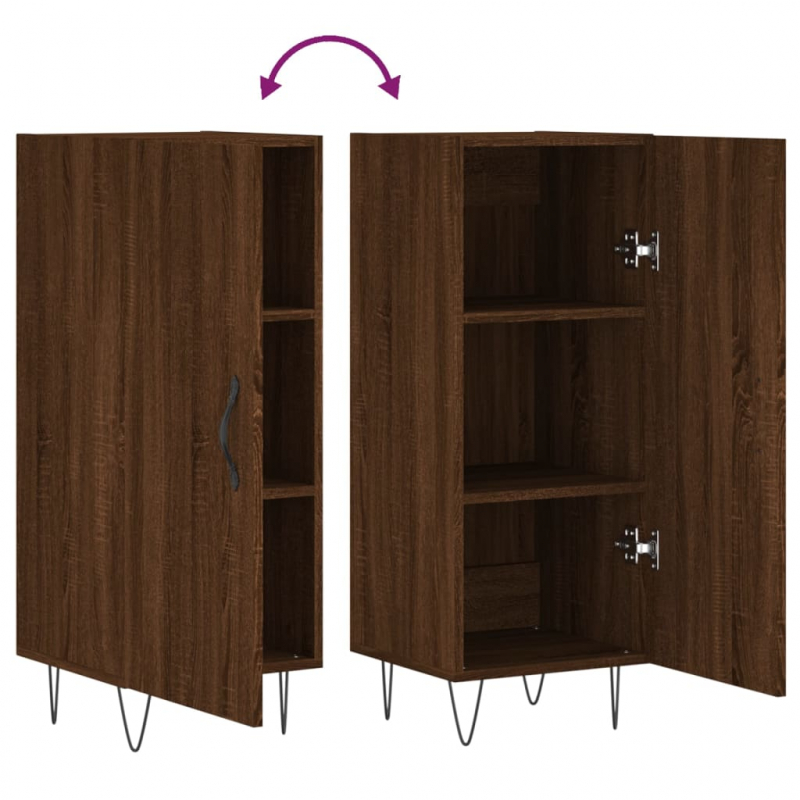 Sideboard Braun Eichen-Optik 34,5x34x90 cm Holzwerkstoff