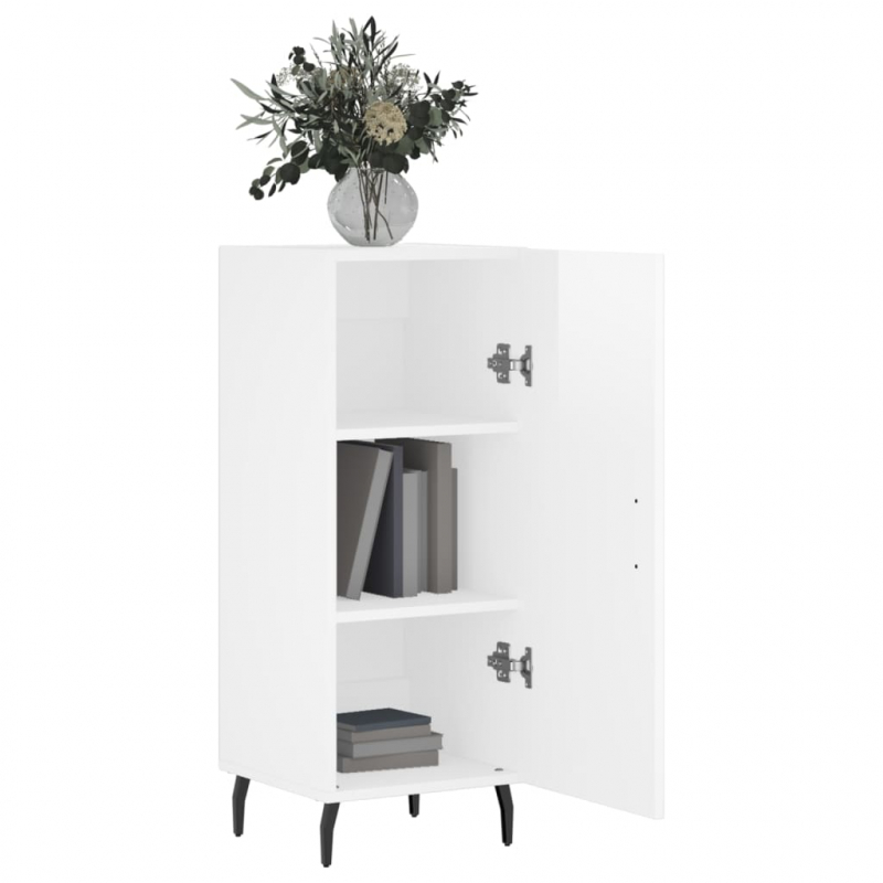 Sideboard Hochglanz-Weiß 34,5x34x90 cm Holzwerkstoff