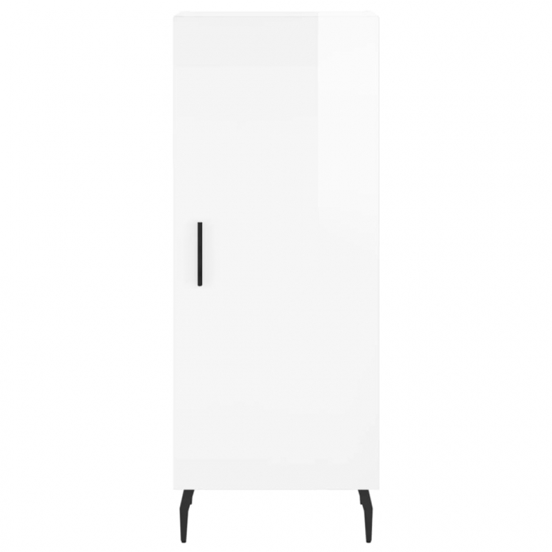 Sideboard Hochglanz-Weiß 34,5x34x90 cm Holzwerkstoff