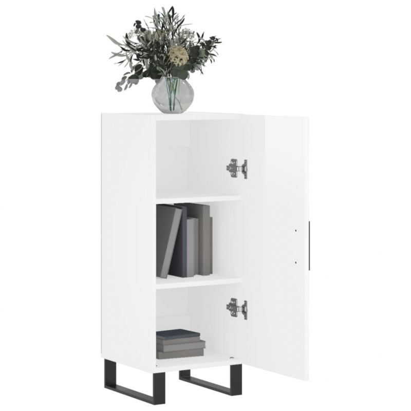 Sideboard Hochglanz-Weiß 34,5x34x90 cm Holzwerkstoff