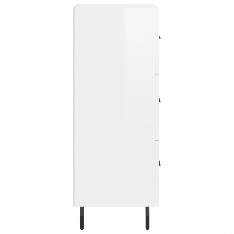 Sideboard Hochglanz-Weiß 34,5x34x90 cm Holzwerkstoff