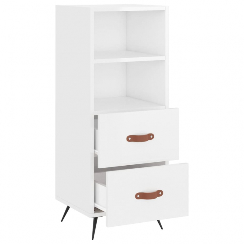 Sideboard Hochglanz-Weiß 34,5x34x90 cm Holzwerkstoff