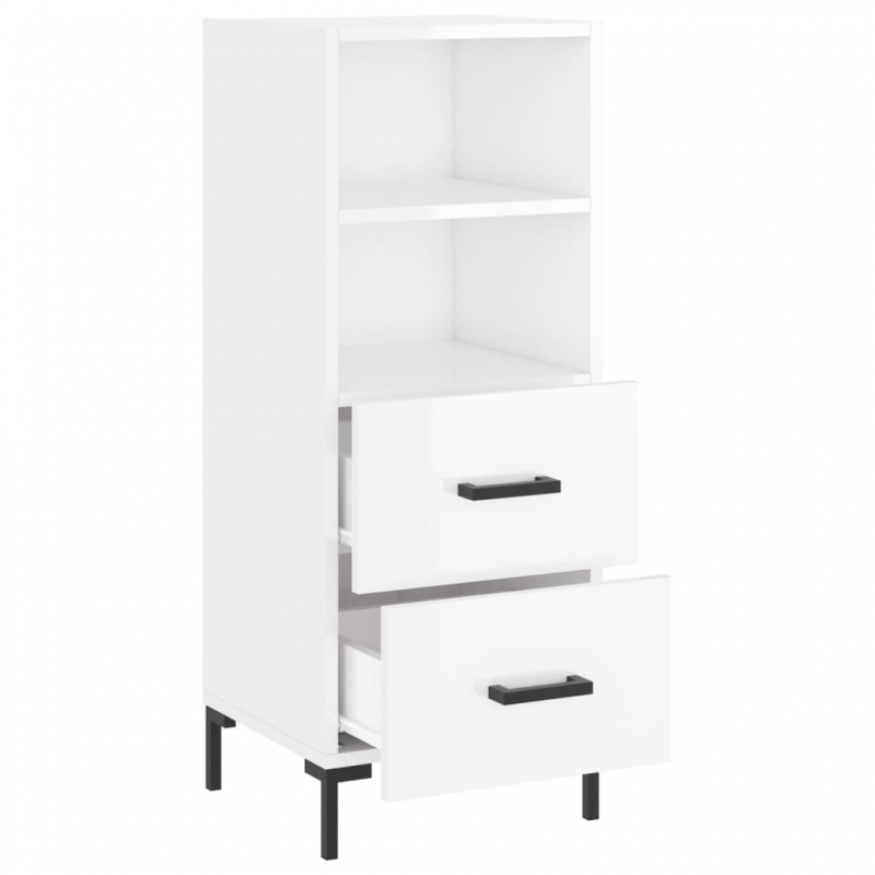 Sideboard Hochglanz-Weiß 34,5x34x90 cm Holzwerkstoff
