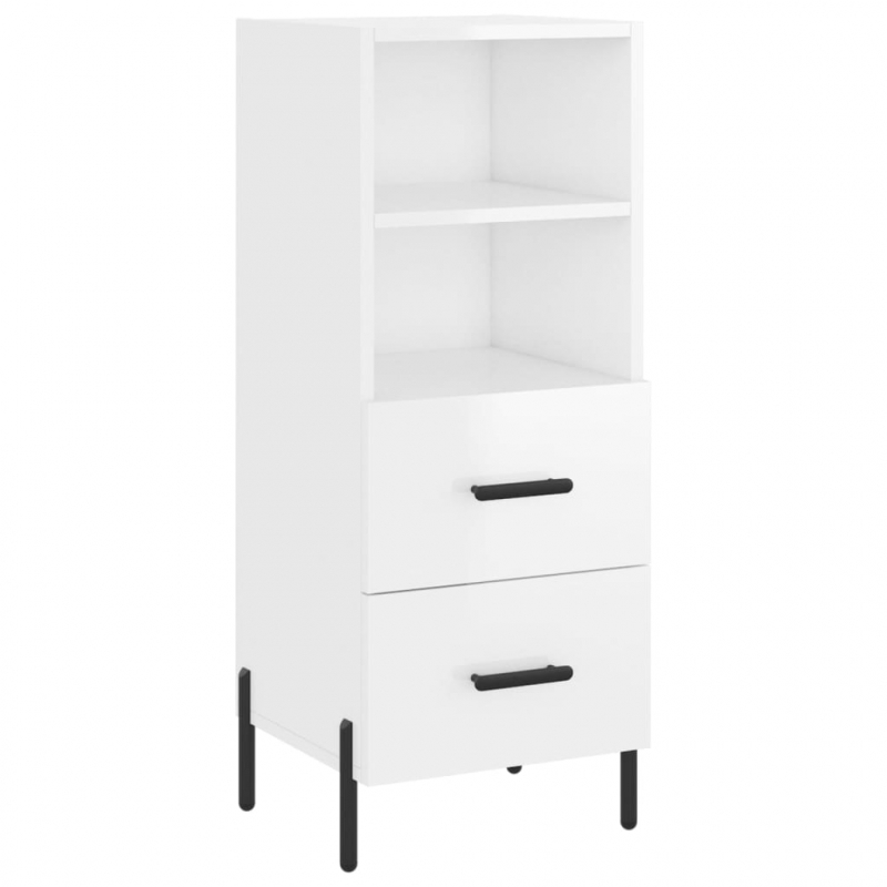 Sideboard Hochglanz-Weiß 34,5x34x90 cm Holzwerkstoff