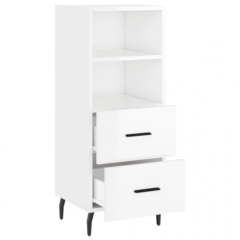 Sideboard Hochglanz-Weiß 34,5x34x90 cm Holzwerkstoff