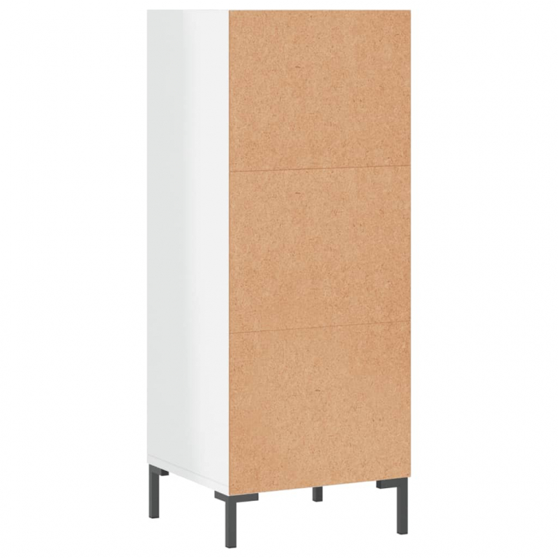 Sideboard Hochglanz-Weiß 34,5x32,5x90 cm Holzwerkstoff