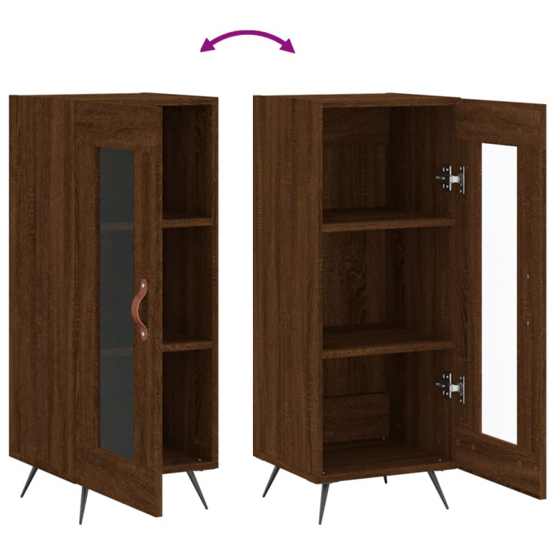 Sideboard Braun Eichen-Optik 34,5x34x90 cm Holzwerkstoff