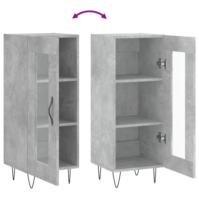 Sideboard Betongrau 34,5x34x90 cm Holzwerkstoff