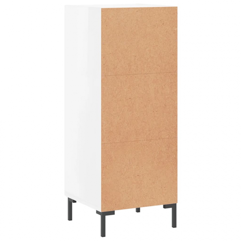 Sideboard Hochglanz-Weiß 34,5x34x90 cm Holzwerkstoff