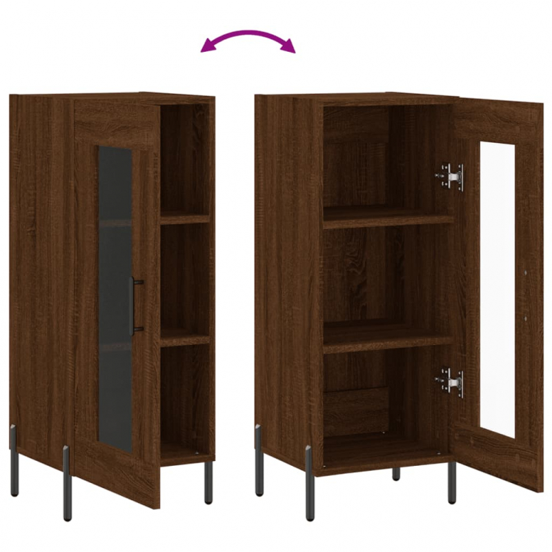 Sideboard Braun Eichen-Optik 34,5x34x90 cm Holzwerkstoff