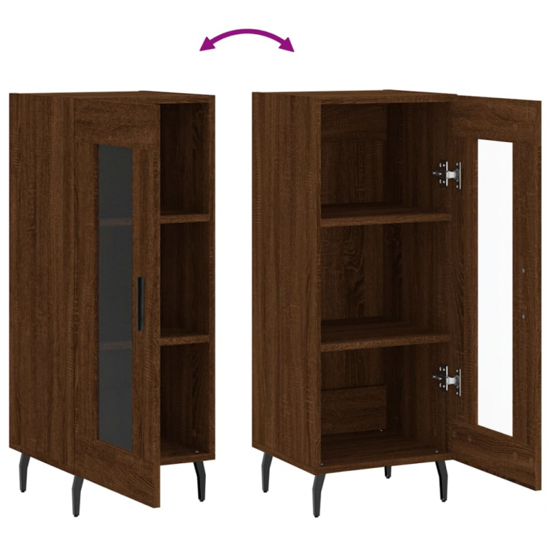 Sideboard Braun Eichen-Optik 34,5x34x90 cm Holzwerkstoff