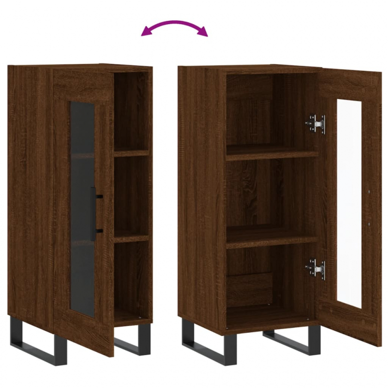 Sideboard Braun Eichen-Optik 34,5x34x90 cm Holzwerkstoff