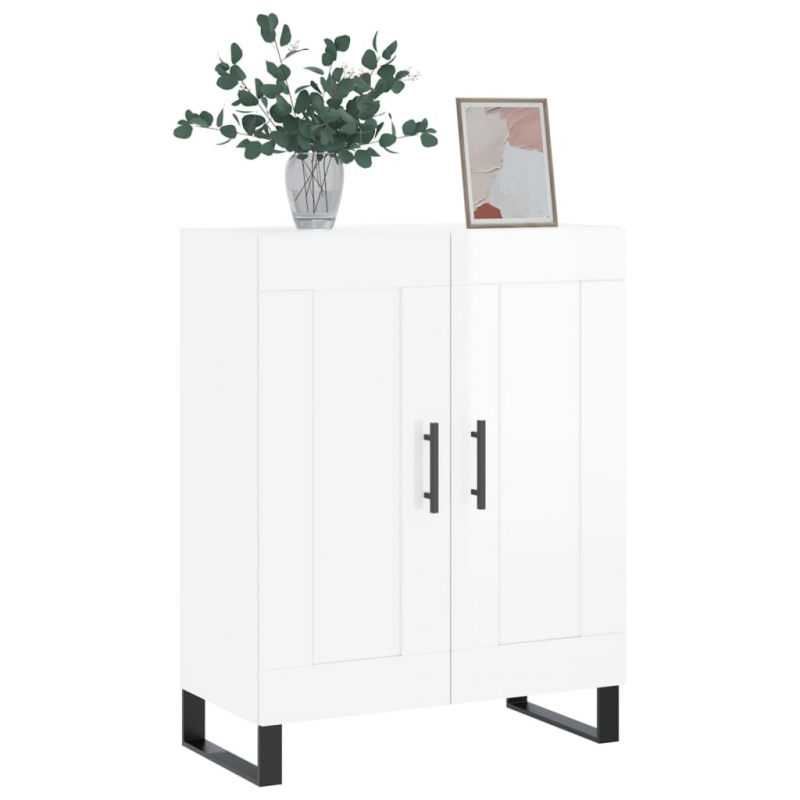 Sideboard Hochglanz-Weiß 69,5x34x90 cm Holzwerkstoff