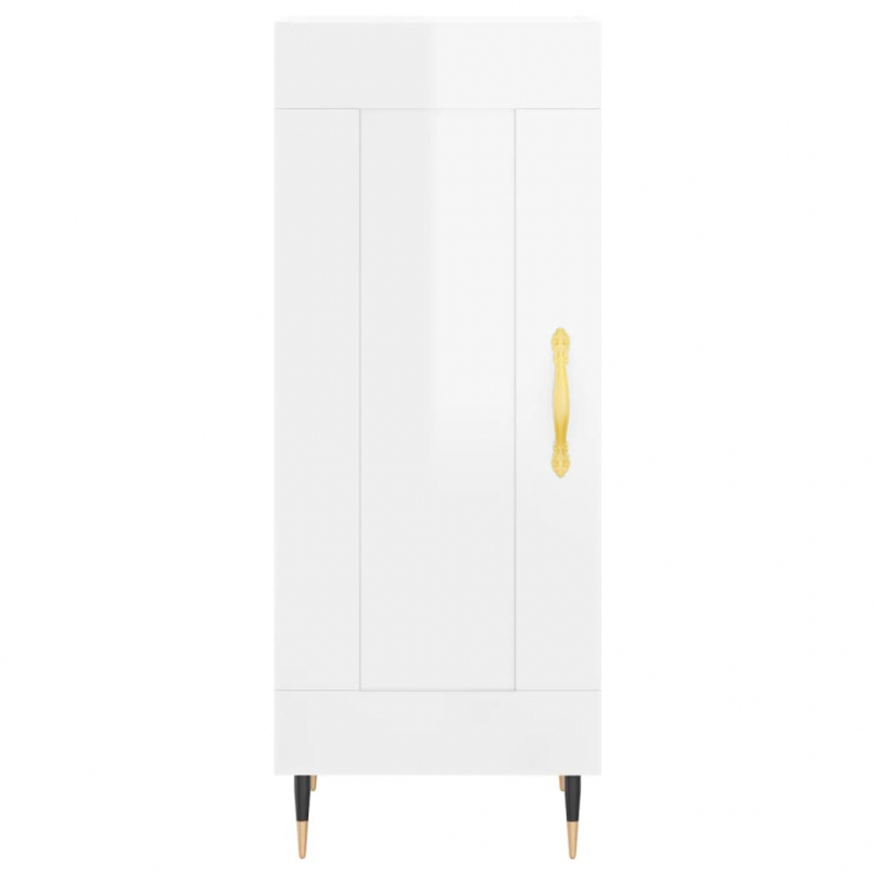 Sideboard Hochglanz-Weiß 34,5x34x90 cm Holzwerkstoff