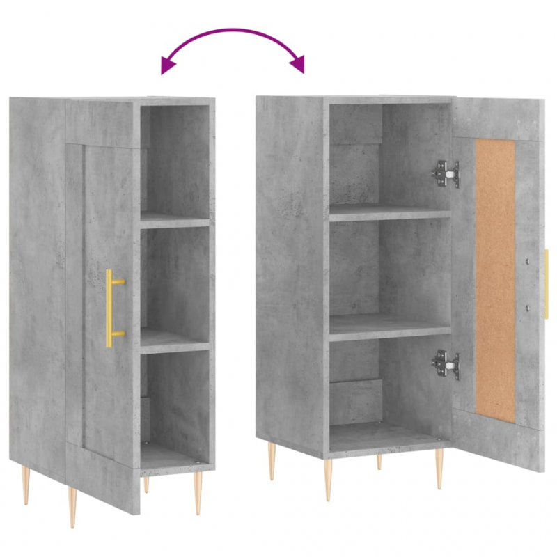 Sideboard Betongrau 34,5x34x90 cm Holzwerkstoff