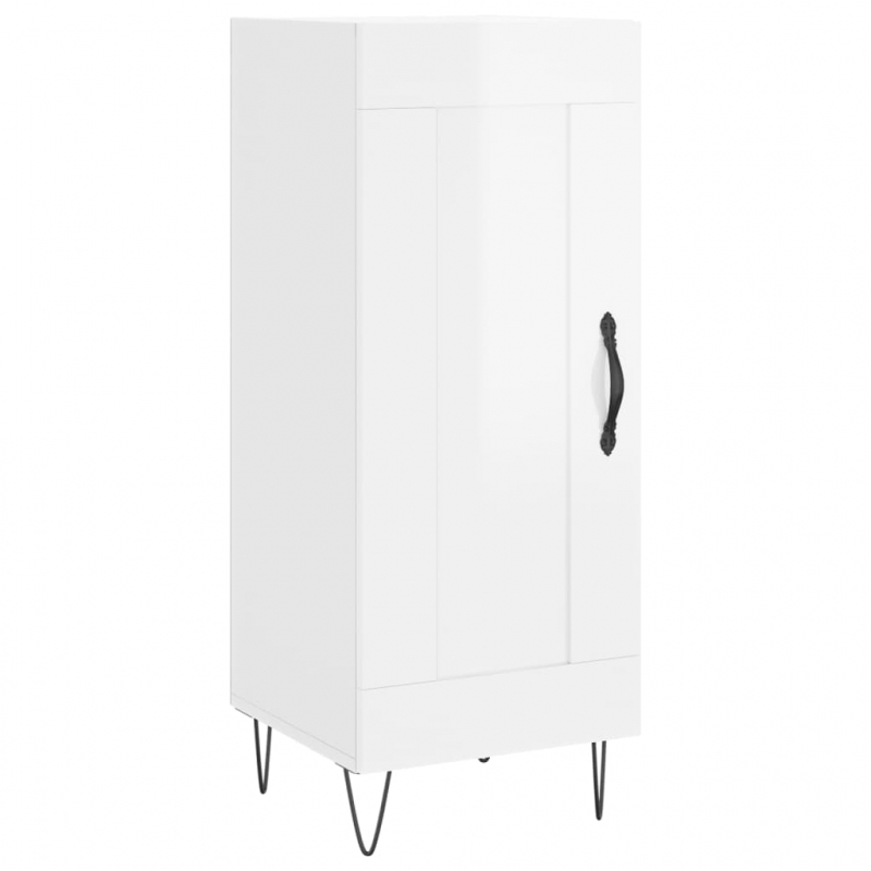 Sideboard Hochglanz-Weiß 34,5x34x90 cm Holzwerkstoff