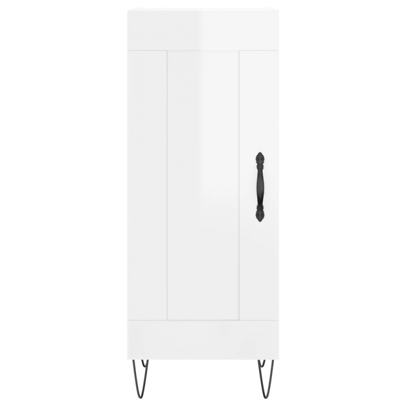 Sideboard Hochglanz-Weiß 34,5x34x90 cm Holzwerkstoff