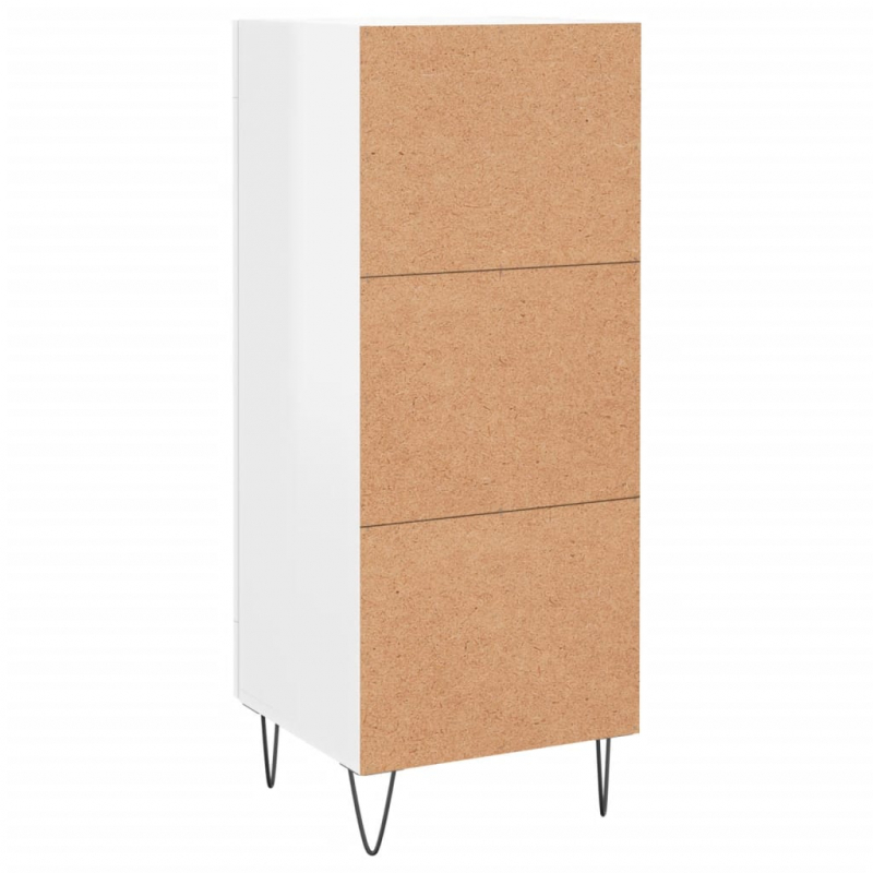 Sideboard Hochglanz-Weiß 34,5x34x90 cm Holzwerkstoff