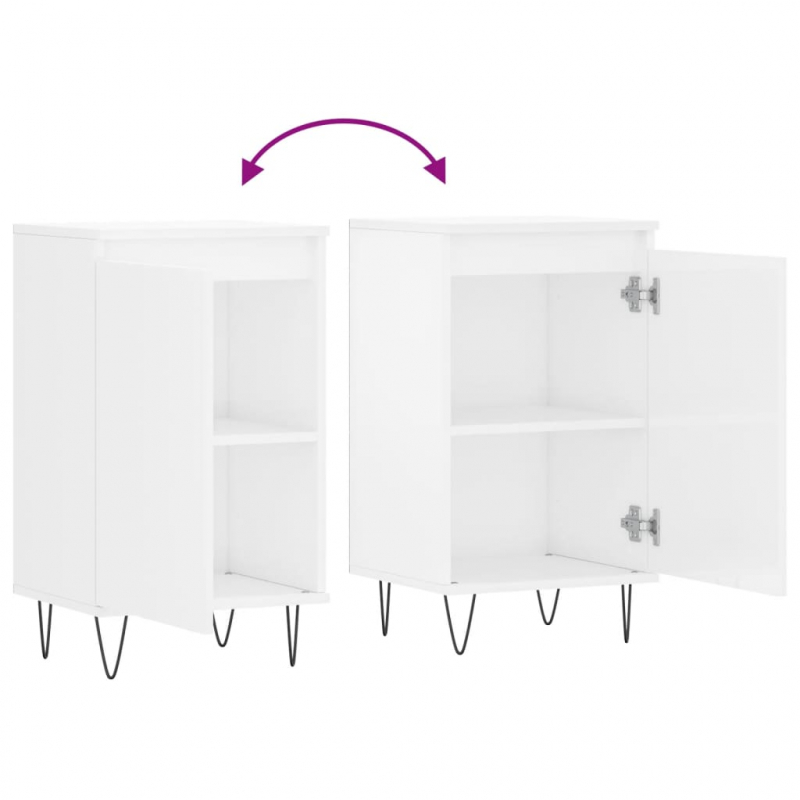 Sideboards 2 Stk. Hochglanz-Weiß 40x35x70 cm Holzwerkstoff