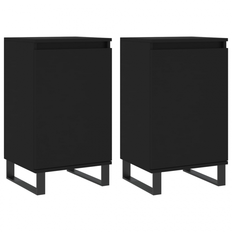 Sideboards 2 Stk. Schwarz 40x35x70 cm Holzwerkstoff