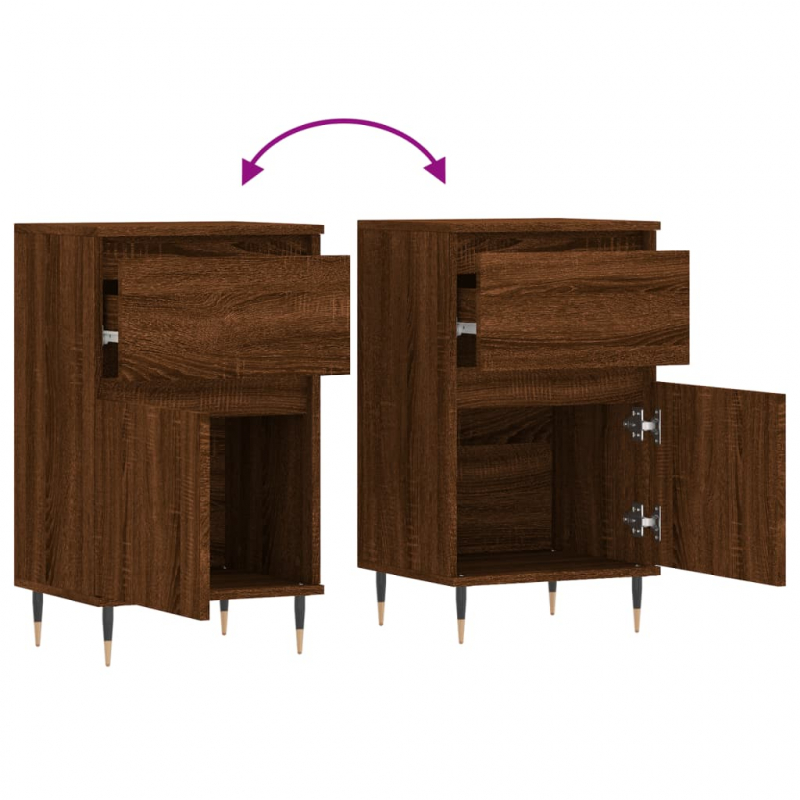 Sideboard Braun Eichen-Optik 40x35x70 cm Holzwerkstoff