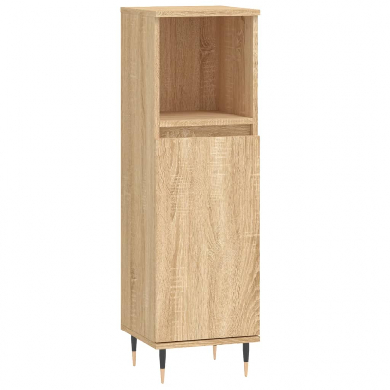 Badschrank Sonoma-Eiche 30x30x100 cm Holzwerkstoff